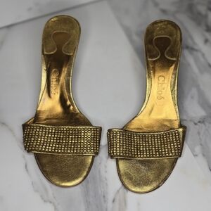 Chloé Gold Heels Size 5.5